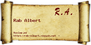 Rab Albert névjegykártya