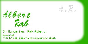 albert rab business card